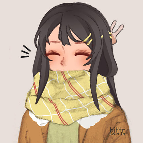 colored sketch bust-up